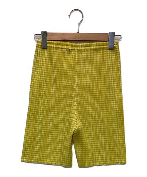 PLEATS PLEASE（プリーツプリーズ）PLEATS PLEASE (プリーツプリーズ) プリーツショートパンツ イエロー サイズ:3の古着・服飾アイテム
