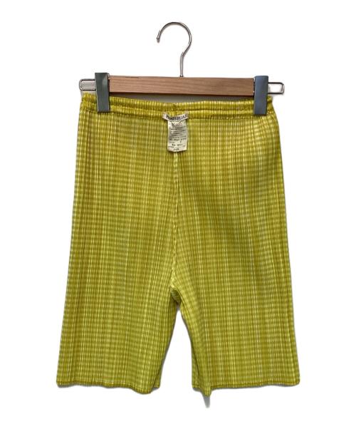 PLEATS PLEASE（プリーツプリーズ）PLEATS PLEASE (プリーツプリーズ) プリーツショートパンツ イエロー サイズ:3の古着・服飾アイテム