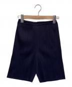 PLEATS PLEASEプリーツプリーズ）の古着「プリーツショートパンツ」｜ネイビー