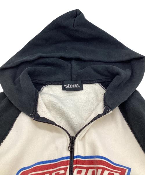 Hysteric Glamour（ヒステリックグラマー）Hysteric Glamour (ヒステリックグラマー) ジップパーカー ホワイト×ブラック サイズ:FREEの古着・服飾アイテム