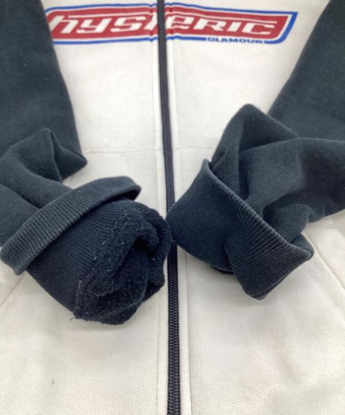 Hysteric Glamour（ヒステリックグラマー）Hysteric Glamour (ヒステリックグラマー) ジップパーカー ホワイト×ブラック サイズ:FREEの古着・服飾アイテム