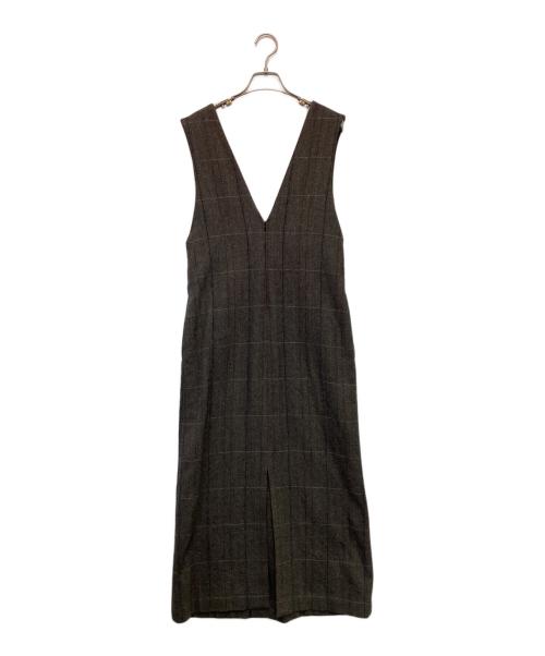 MACPHEE（マカフィー）MACPHEE (マカフィー) ビンテージツイード ジャンパースカート ブラウン サイズ:34の古着・服飾アイテム