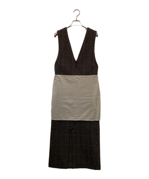 MACPHEE（マカフィー）MACPHEE (マカフィー) ビンテージツイード ジャンパースカート ブラウン サイズ:34の古着・服飾アイテム