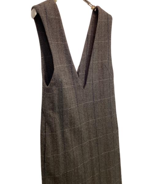 MACPHEE（マカフィー）MACPHEE (マカフィー) ビンテージツイード ジャンパースカート ブラウン サイズ:34の古着・服飾アイテム