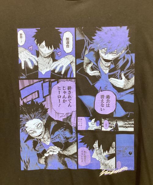 僕のヒーローアカデミア（ボクノヒーローアカデミア）僕のヒーローアカデミア (ボクノヒーローアカデミア) 荼毘 VILLANS ビッグシルエットTシャツ ブラック×ブルー サイズ:表記無の古着・服飾アイテム