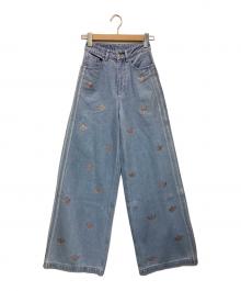 adidas（アディダス）の古着「デニム ラインストーン パンツ」｜インディゴ