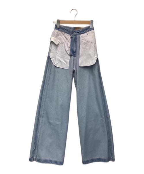 adidas（アディダス）adidas (アディダス) デニム ラインストーン パンツ インディゴ サイズ:XSの古着・服飾アイテム