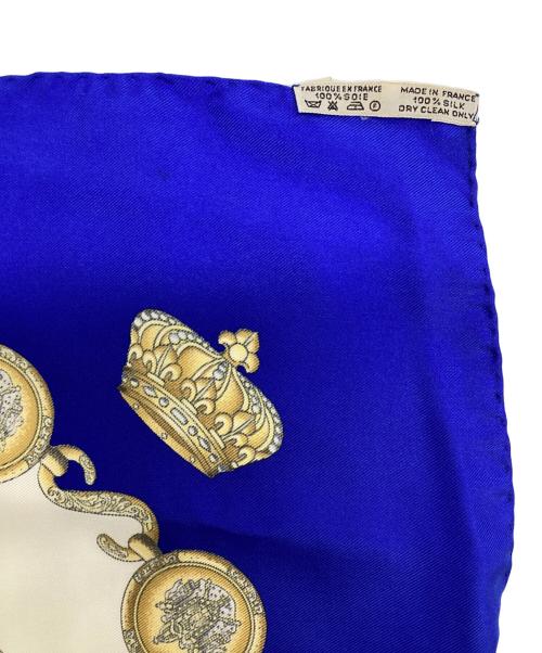 HERMES（エルメス）HERMES (エルメス) カレ90 LES TAMBOURS（タンブールの太鼓） ブルーの古着・服飾アイテム