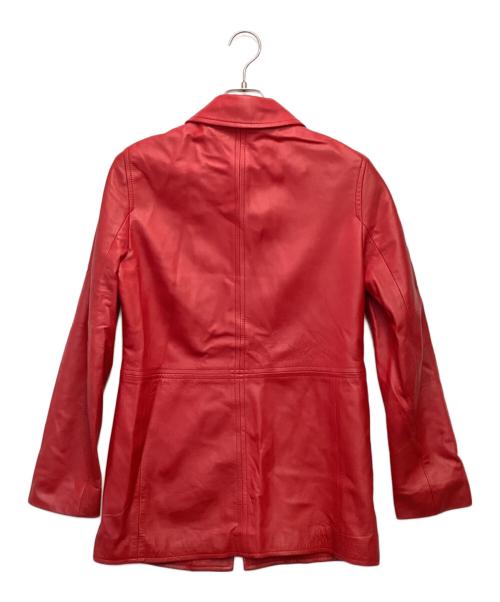 MaxMara（マックスマーラ）MaxMara (マックスマーラ) レザージャケット レッド サイズ:42の古着・服飾アイテム