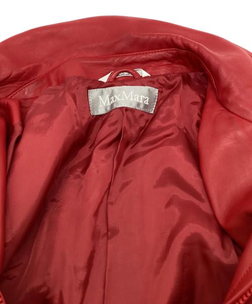 MaxMara（マックスマーラ）MaxMara (マックスマーラ) レザージャケット レッド サイズ:42の古着・服飾アイテム