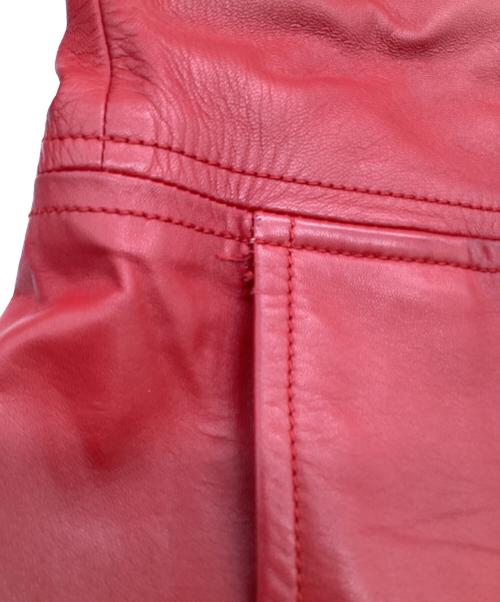 MaxMara（マックスマーラ）MaxMara (マックスマーラ) レザージャケット レッド サイズ:42の古着・服飾アイテム