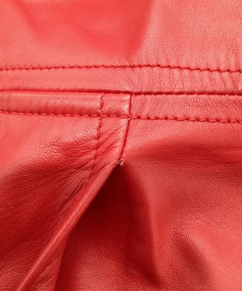 MaxMara（マックスマーラ）MaxMara (マックスマーラ) レザージャケット レッド サイズ:42の古着・服飾アイテム