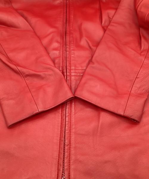 MaxMara（マックスマーラ）MaxMara (マックスマーラ) レザージャケット レッド サイズ:42の古着・服飾アイテム