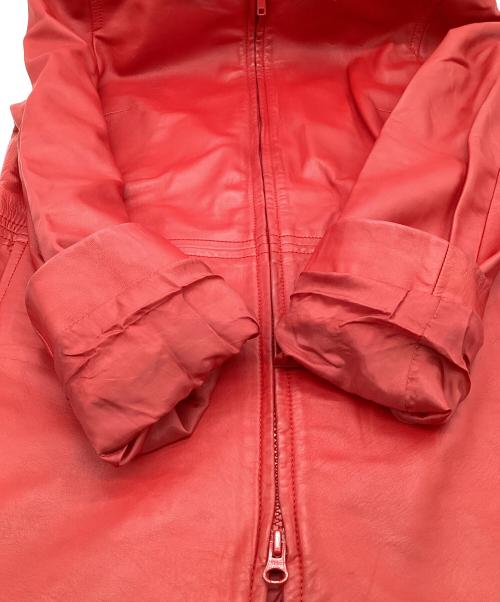 MaxMara（マックスマーラ）MaxMara (マックスマーラ) レザージャケット レッド サイズ:42の古着・服飾アイテム
