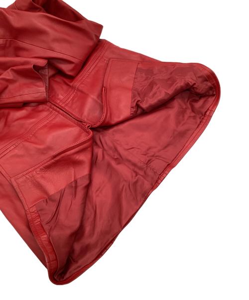 MaxMara（マックスマーラ）MaxMara (マックスマーラ) レザージャケット レッド サイズ:42の古着・服飾アイテム