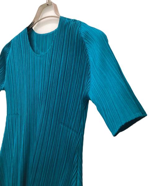 PLEATS PLEASE（プリーツプリーズ）PLEATS PLEASE (プリーツプリーズ) 半袖チュニック ブルー サイズ:３の古着・服飾アイテム