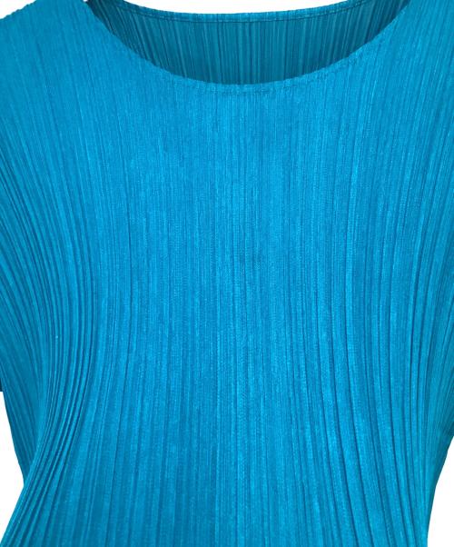 PLEATS PLEASE（プリーツプリーズ）PLEATS PLEASE (プリーツプリーズ) 半袖チュニック ブルー サイズ:３の古着・服飾アイテム