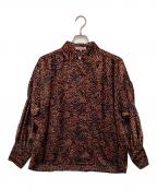 Yves Saint Laurent chemisiersイヴ サン ローラン シュミジエ）の古着「長袖ブラウス」｜ブラウン×ブラック