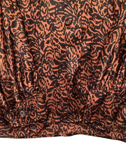 Yves Saint Laurent chemisiers（イヴ サン ローラン シュミジエ）Yves Saint Laurent chemisiers (イヴ サン ローラン シュミジエ) 長袖ブラウス ブラウン×ブラック サイズ:9A3の古着・服飾アイテム