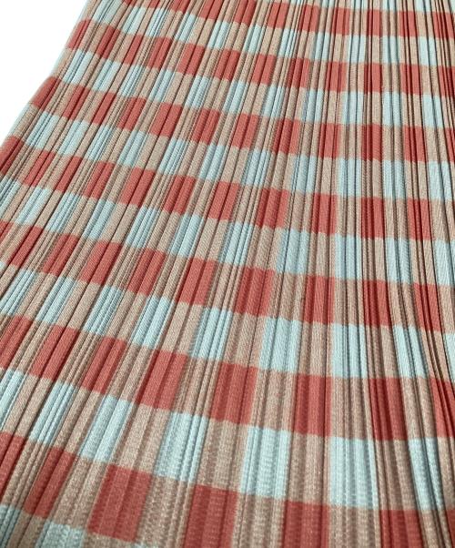 PLEATS PLEASE（プリーツプリーズ）PLEATS PLEASE (プリーツプリーズ) ノースリーブワンピース オレンジ×カーキ サイズ:2の古着・服飾アイテム