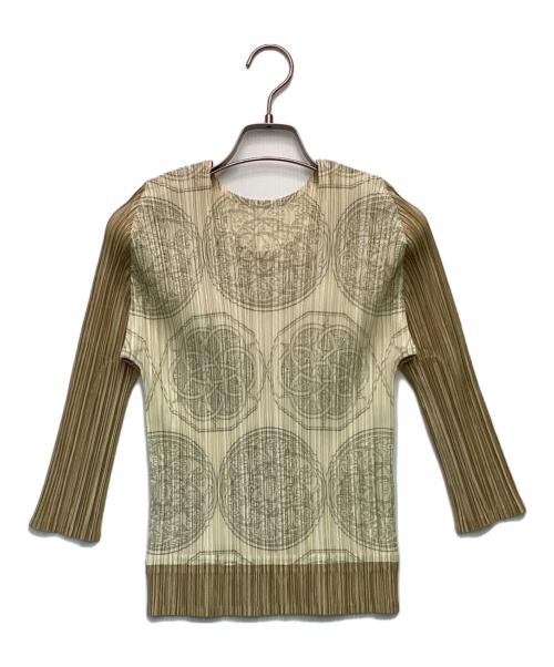 PLEATS PLEASE（プリーツプリーズ）PLEATS PLEASE (プリーツプリーズ) プリーツ カットソー ベージュ サイズ:3の古着・服飾アイテム