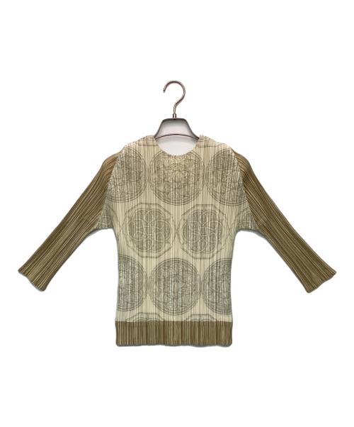 PLEATS PLEASE（プリーツプリーズ）PLEATS PLEASE (プリーツプリーズ) プリーツ カットソー ベージュ サイズ:3の古着・服飾アイテム