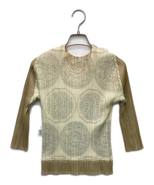 PLEATS PLEASE（プリーツプリーズ）PLEATS PLEASE (プリーツプリーズ) プリーツ カットソー ベージュ サイズ:3の古着・服飾アイテム