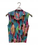 PLEATS PLEASEプリーツプリーズ）の古着「プリーツ ノースリーブシャツ」｜マルチカラー