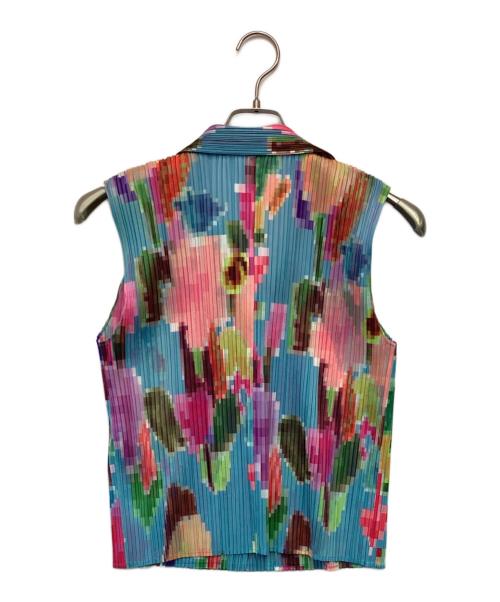 PLEATS PLEASE（プリーツプリーズ）PLEATS PLEASE (プリーツプリーズ) プリーツ ノースリーブシャツ マルチカラー サイズ:3の古着・服飾アイテム