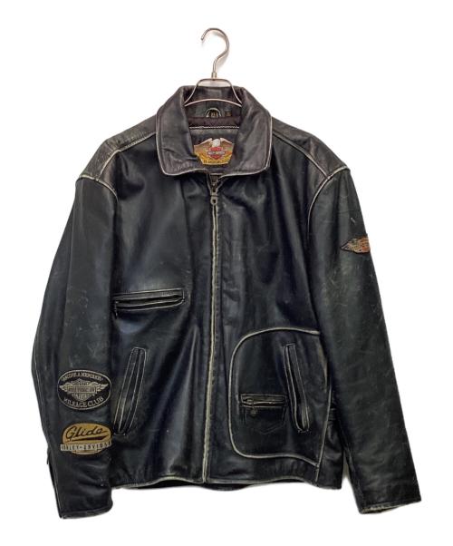 HARLEY-DAVIDSON（ハーレーダビッドソン）HARLEY-DAVIDSON (ハーレーダビッドソン) シングルライダースジャケット ブラック サイズ:XLの古着・服飾アイテム