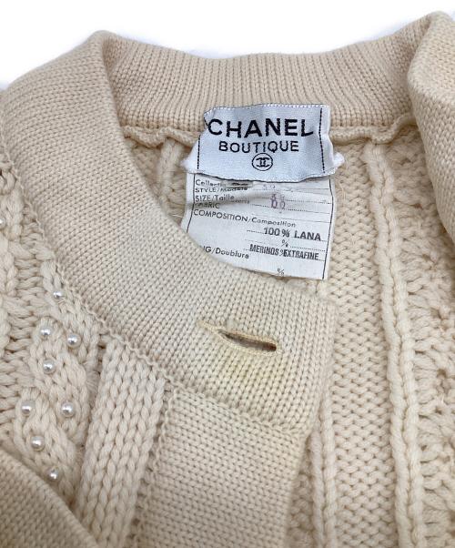 CHANEL BOUTIQUE（シャネル ブティック）CHANEL BOUTIQUE (シャネル ブティック) パールニットカーディガン アイボリー サイズ:38の古着・服飾アイテム