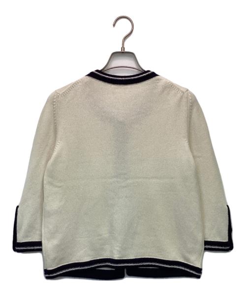 CHANEL（シャネル）CHANEL (シャネル) カシミヤカーディガン アイボリー×ブラック サイズ:40の古着・服飾アイテム