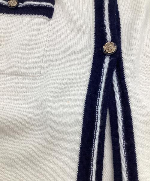 CHANEL（シャネル）CHANEL (シャネル) カシミヤカーディガン アイボリー×ブラック サイズ:40の古着・服飾アイテム