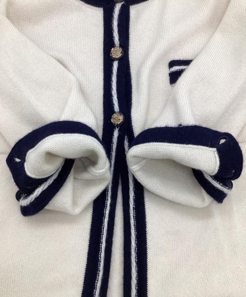CHANEL（シャネル）CHANEL (シャネル) カシミヤカーディガン アイボリー×ブラック サイズ:40の古着・服飾アイテム
