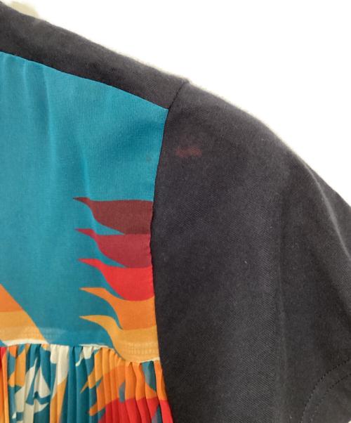 PENDLETON（ペンドルトン）PENDLETON (ペンドルトン) sacai (サカイ) バックプリーツ半袖カットソー ネイビー×ブルー サイズ:4の古着・服飾アイテム