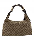 GUCCIグッチ）の古着「GGキャンバス ホースビット ワンショルダーバッグ」｜ベージュ