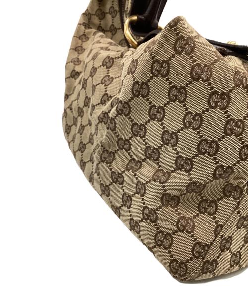 GUCCI（グッチ）GUCCI (グッチ) GGキャンバス ホースビット ワンショルダーバッグ ベージュの古着・服飾アイテム