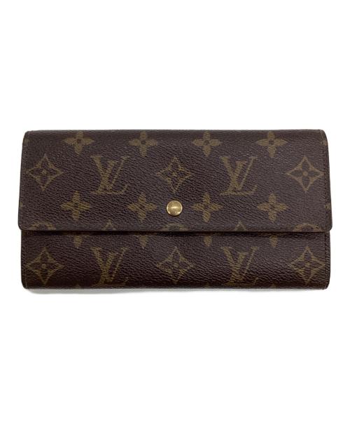 LOUIS VUITTON（ルイ ヴィトン）LOUIS VUITTON (ルイ ヴィトン) モノグラム ポシェット ポルトモネ クレディ 長財布 ブラウンの古着・服飾アイテム
