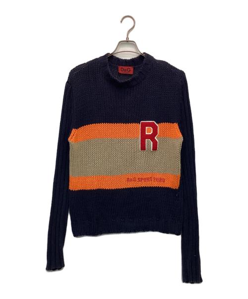 DOLCE & GABBANA（ドルチェ＆ガッバーナ）DOLCE & GABBANA (ドルチェ＆ガッバーナ) コットン ローゲージ ニット ネイビー サイズ:Sの古着・服飾アイテム