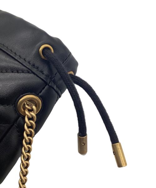 GUCCI（グッチ）GUCCI (グッチ) GGマーモント バケット バッグ ミニ ブラックの古着・服飾アイテム