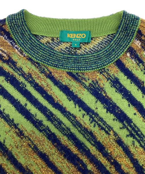 KENZO GOLF（ケンゾー ゴルフ）KENZO GOLF (ケンゾー ゴルフ) 総柄ニット グリーン サイズ:4の古着・服飾アイテム