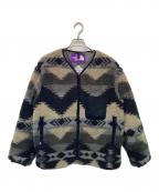 THE NORTHFACE PURPLELABELザ・ノースフェイス パープルレーベル）の古着「Wool Boa WINDSTOPPER Field Cardigan（ウール ボア ウィンドストッパー フィールド カーディガン）」｜ブラック×グレー