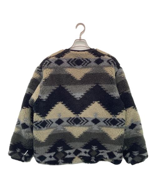 THE NORTHFACE PURPLELABEL（ザ・ノースフェイス パープルレーベル）THE NORTHFACE PURPLELABEL Wool Boa WINDSTOPPER Field Cardigan（ウール ボア ウィンドストッパー フィールド カーディガン） ブラック×グレー サイズ:Sの古着・服飾アイテム