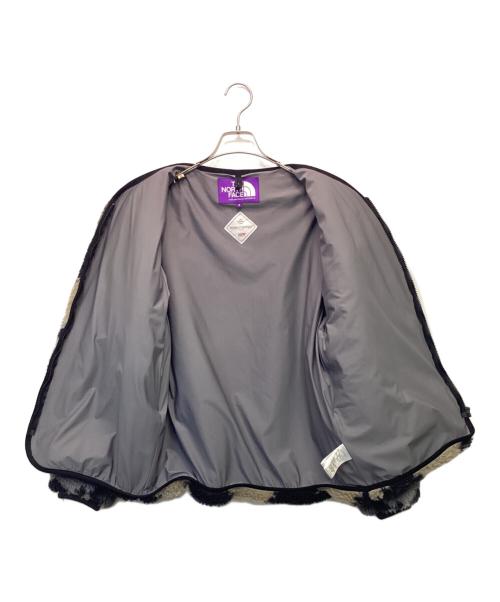 THE NORTHFACE PURPLELABEL（ザ・ノースフェイス パープルレーベル）THE NORTHFACE PURPLELABEL Wool Boa WINDSTOPPER Field Cardigan（ウール ボア ウィンドストッパー フィールド カーディガン） ブラック×グレー サイズ:Sの古着・服飾アイテム