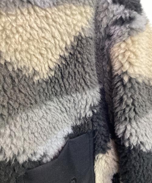 THE NORTHFACE PURPLELABEL（ザ・ノースフェイス パープルレーベル）THE NORTHFACE PURPLELABEL Wool Boa WINDSTOPPER Field Cardigan（ウール ボア ウィンドストッパー フィールド カーディガン） ブラック×グレー サイズ:Sの古着・服飾アイテム