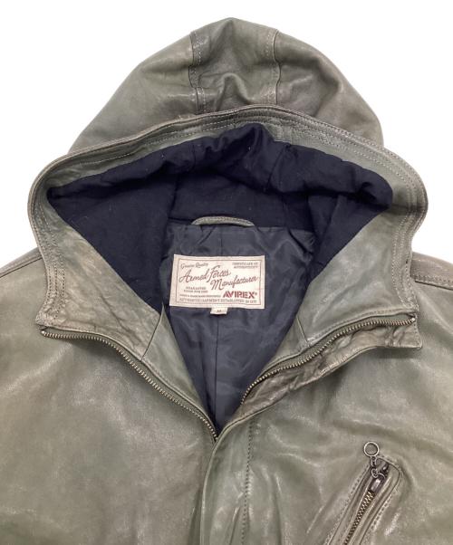 AVIREX（アヴィレックス）AVIREX (アヴィレックス) SHEEP HOODY JACKET（シープ フーディー ジャケット） オリーブ サイズ:Mの古着・服飾アイテム