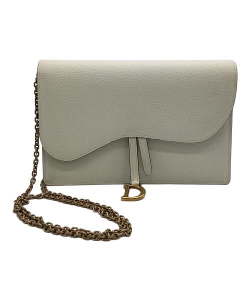 Christian Dior（クリスチャン ディオール）Christian Dior (クリスチャン ディオール) サドル チェーン ショルダー ポーチ アイボリーの古着・服飾アイテム
