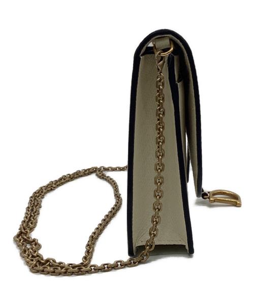 Christian Dior（クリスチャン ディオール）Christian Dior (クリスチャン ディオール) サドル チェーン ショルダー ポーチ アイボリーの古着・服飾アイテム