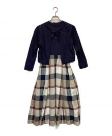 BLUE LABEL CRESTBRIDGE（ブルーレーベルクレストブリッジ）の古着「3WAY 長袖ワンピース」｜ネイビー×ベージュ