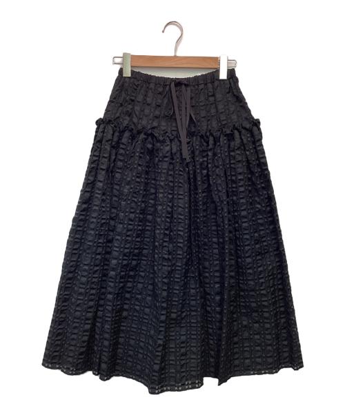 cygne（シーニュ）cygne (シーニュ) ジャガード スカート SWAN ブラック サイズ:1の古着・服飾アイテム